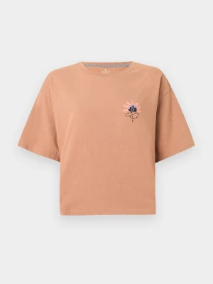 T-shirt z nadrukiem Volcom khaki