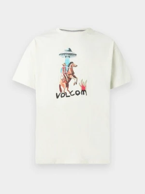 T-shirt z nadrukiem Volcom mleczny
