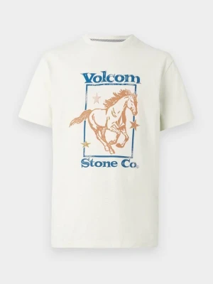 T-shirt z nadrukiem Volcom mleczny