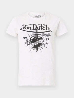T-shirt z nadrukiem Von Dutch beżowy