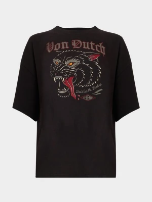 T-shirt z nadrukiem Von Dutch czarny