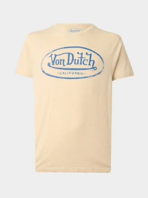 T-shirt z nadrukiem Von Dutch mleczny