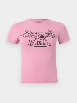 T-shirt z nadrukiem Von Dutch różowy