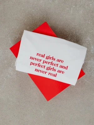 T-shirt z NADRUKIEM w kolorze ECRU - EAZY - REAL GIRLS-M/L Marsala