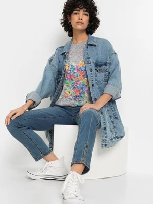 T-shirt z nadrukiem w motyle bonprix