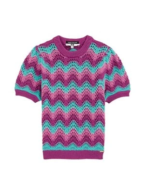 T-shirt z nadrukiem WE Fashion fioletowy melanż