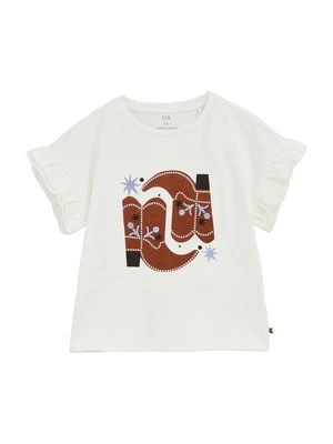 T-shirt z nadrukiem WE Fashion mleczny