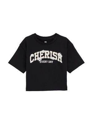 T-shirt z nadrukiem WE Fashion czarny