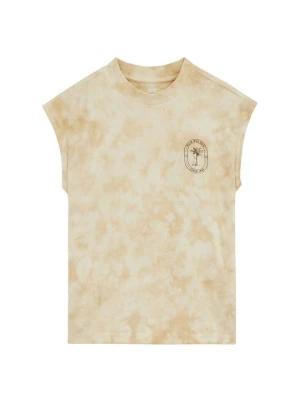 T-shirt z nadrukiem WE Fashion beżowy