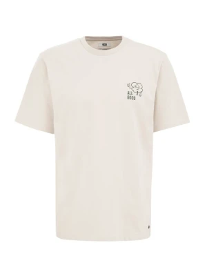 T-shirt z nadrukiem WE Fashion beżowy