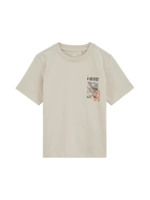 T-shirt z nadrukiem WE Fashion beżowy