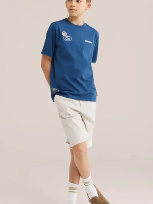 T-shirt z nadrukiem WE Fashion granatowy