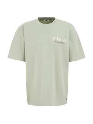 T-shirt z nadrukiem WE Fashion miętowy