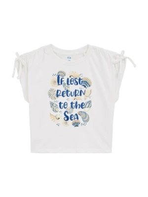 T-shirt z nadrukiem WE Fashion mleczny