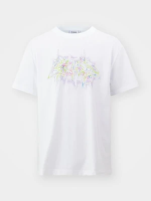 T-shirt z nadrukiem Weekday biały