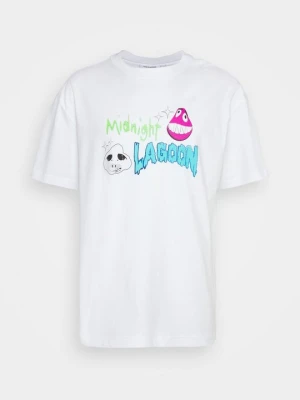 T-shirt z nadrukiem Weekday biały