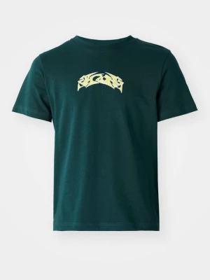 T-shirt z nadrukiem Weekday ciemnozielony