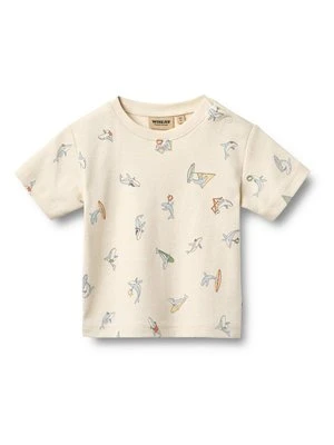 T-shirt z nadrukiem Wheat mleczny
