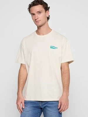 T-shirt z nadrukiem Wrangler biały