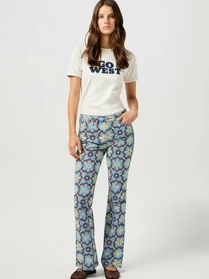 T-shirt z nadrukiem Wrangler biały