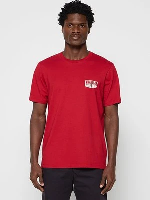 T-shirt z nadrukiem Wrangler czerwony