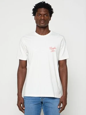 T-shirt z nadrukiem Wrangler biały