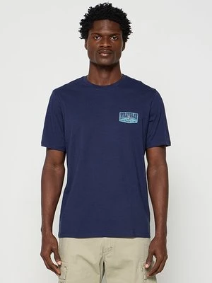 T-shirt z nadrukiem Wrangler granatowy