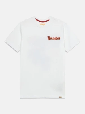 T-shirt z nadrukiem Wrangler biały