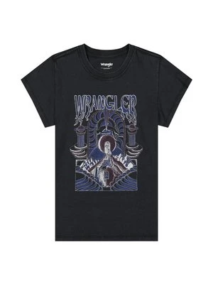 T-shirt z nadrukiem Wrangler czarny