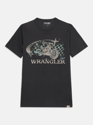 T-shirt z nadrukiem Wrangler czarny