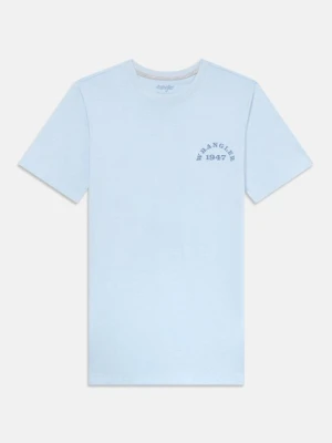 T-shirt z nadrukiem Wrangler jasnoniebieski