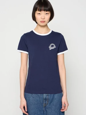 T-shirt z nadrukiem Wrangler niebieski