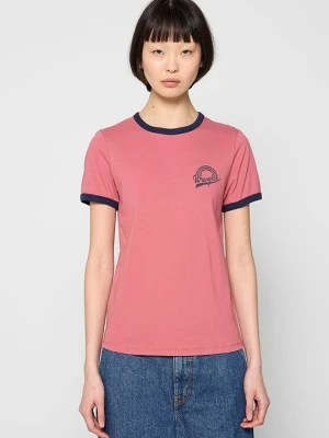 T-shirt z nadrukiem Wrangler różowy