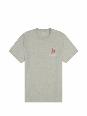 T-shirt z nadrukiem Wrangler szary