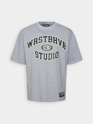 T-shirt z nadrukiem WRSTBHVR szary melanż