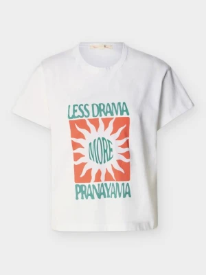 T-shirt z nadrukiem Yogasearcher biały