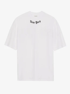 T-shirt z nadrukiem YOURTURN biały