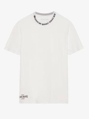 T-shirt z nadrukiem YOURTURN biały