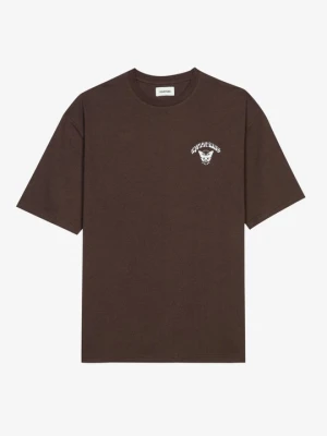 T-shirt z nadrukiem YOURTURN brązowy