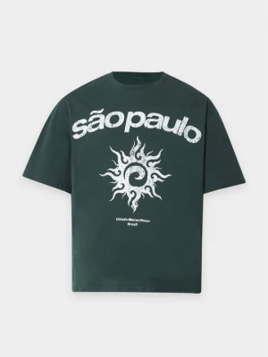 T-shirt z nadrukiem YOURTURN By Zalando ciemnozielony