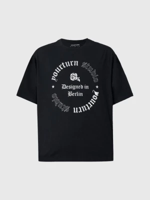 T-shirt z nadrukiem YOURTURN By Zalando czarny
