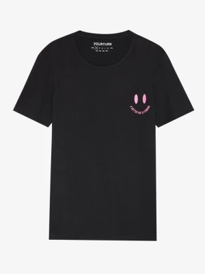 T-shirt z nadrukiem YOURTURN By Zalando czarny