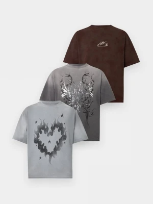 T-shirt z nadrukiem YOURTURN By Zalando ciemnobrązowy