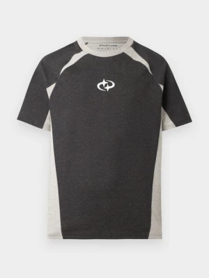 T-shirt z nadrukiem YOURTURN ciemnoszary melanż