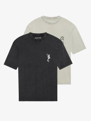 T-shirt z nadrukiem YOURTURN czarny