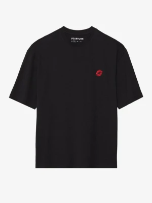 T-shirt z nadrukiem YOURTURN czarny
