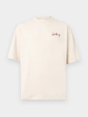 T-shirt z nadrukiem YOURTURN piaskowy