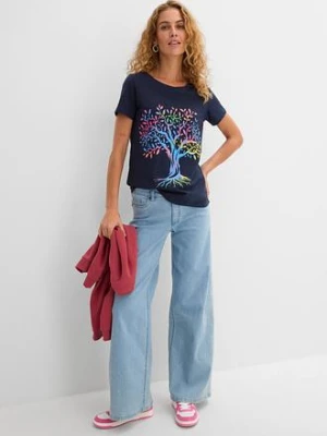 T-shirt z nadrukiem z bawełny organicznej bonprix