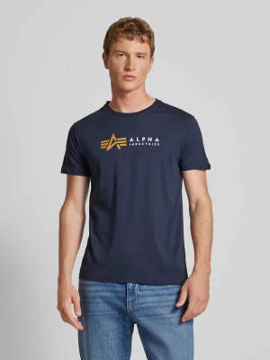 T-shirt z nadrukiem z logo alpha industries