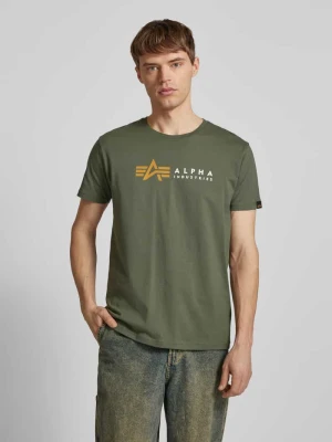 T-shirt z nadrukiem z logo alpha industries